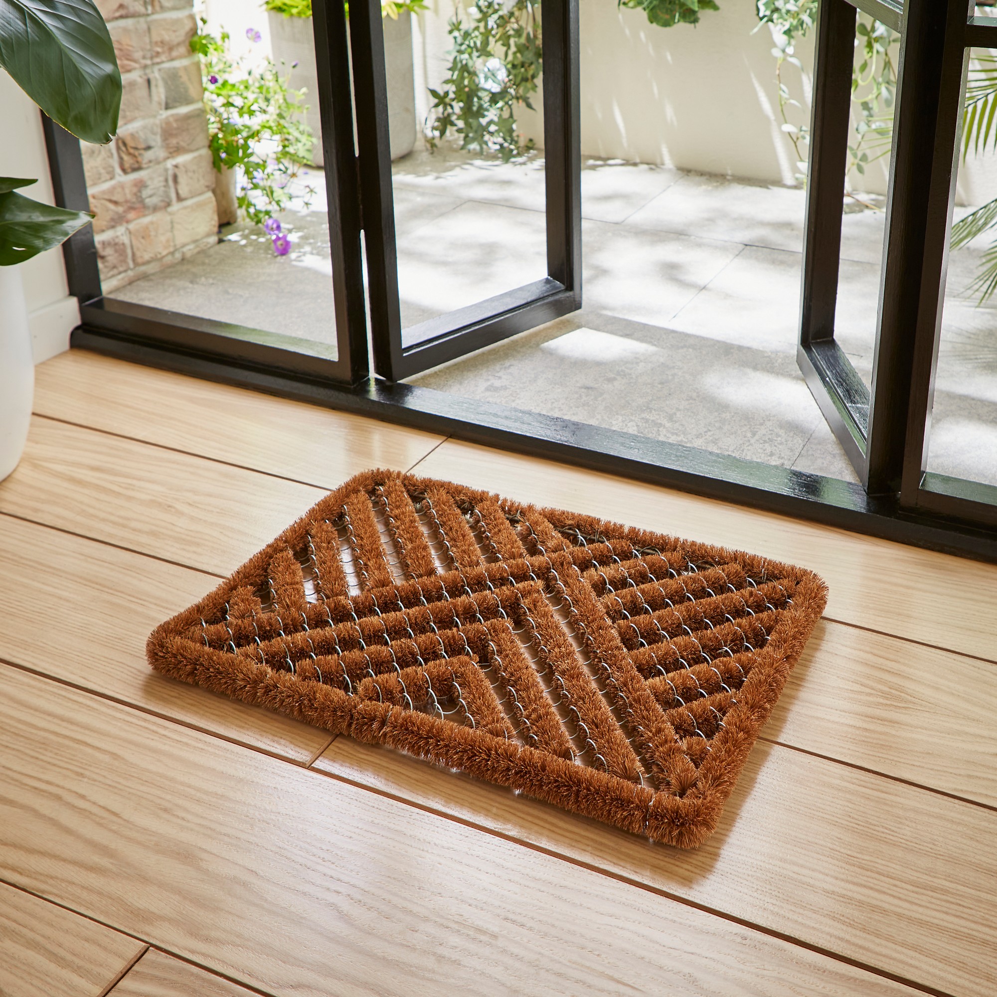 Wire Scraper Coir Utility Doormat In Natural